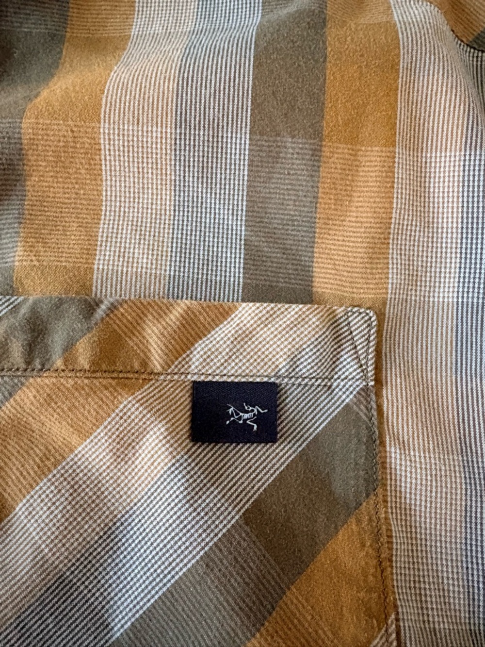 Arcteryx Peakline Hiking Camp Long Sleeve Brown Check Button Down Shirt Large - Picture 4 of 9